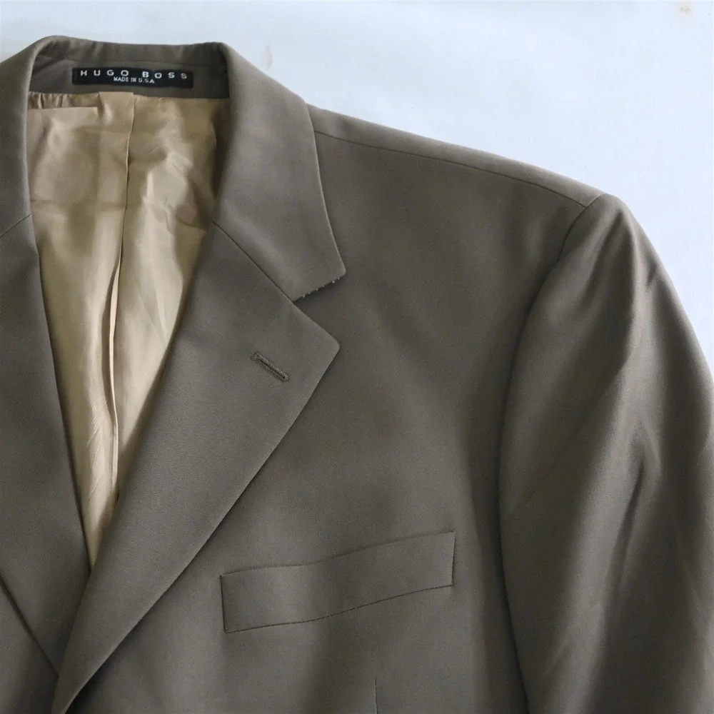 Vtg Hugo‎ Boss 44R Green USA Made Einstein/Sigma Old Money Sport Coat Jacket